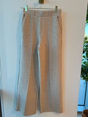 OGL Ongoing Gratitude Love beige Heather Flare Pintuck Pants XS/P NWT